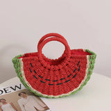 New Watermelon Straw Women Shoulder Bags Luxury Designer Fashion Bohemia Female Crossbody Bag Handmade Cute Fruit Handbag - V.I.P Digital Presence