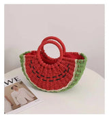 New Watermelon Straw Women Shoulder Bags Luxury Designer Fashion Bohemia Female Crossbody Bag Handmade Cute Fruit Handbag - V.I.P Digital Presence
