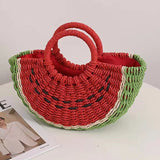 New Watermelon Straw Women Shoulder Bags Luxury Designer Fashion Bohemia Female Crossbody Bag Handmade Cute Fruit Handbag - V.I.P Digital Presence
