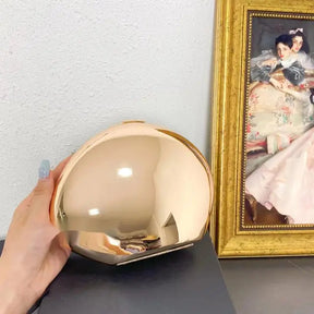 niche Metal shell shape clutch bag Smooth mirror surface silver gold women evening party cute purse handbag  new - V.I.P Digital Presence