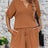Notched Half Sleeve Top and Shorts Set - V.I.P Digital Presence