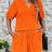 Notched Half Sleeve Top and Shorts Set - V.I.P Digital Presence