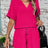 Notched Half Sleeve Top and Shorts Set - V.I.P Digital Presence