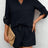 Notched Long Sleeve Top and Shorts Set - V.I.P Digital Presence