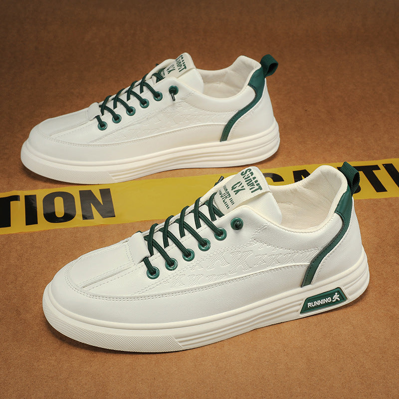 One foot men's shoes summer pilot casual shoes men's sports flat shoes anti slip waterproof white leather shoes spring - V.I.P Digital Presence