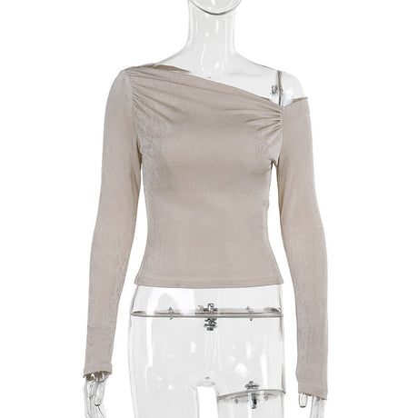 One shoulder long sleeved top as a base for women's clothing - V.I.P Digital Presence