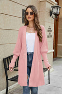 Open Front Lantern Sleeve Cardigan - V.I.P Digital Presence