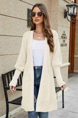 Open Front Lantern Sleeve Cardigan - V.I.P Digital Presence