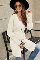 Open Front Lantern Sleeve Cardigan - V.I.P Digital Presence