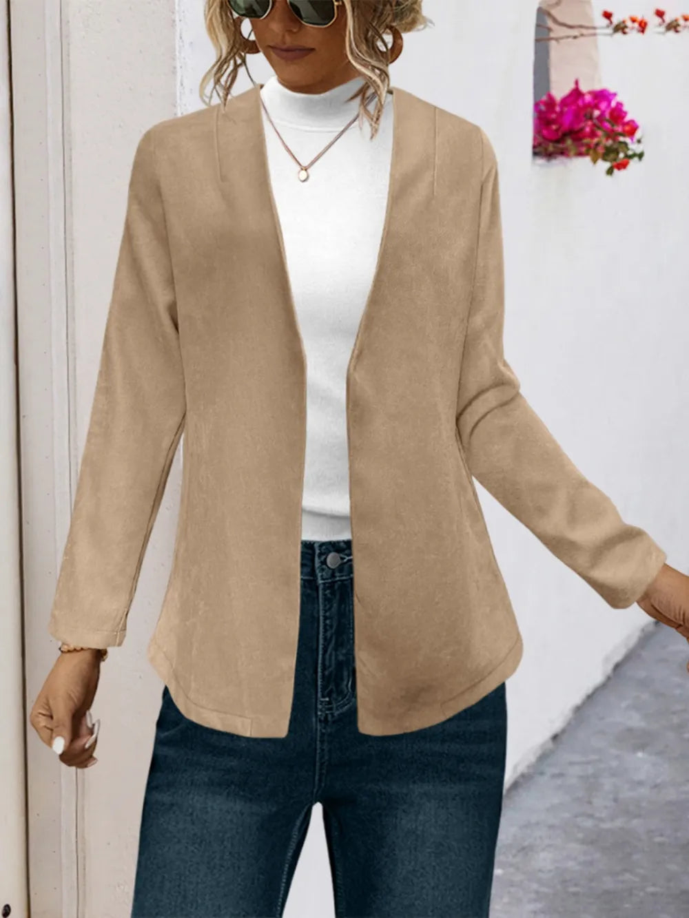Open Front Long Sleeve Cardigan - V.I.P Digital Presence