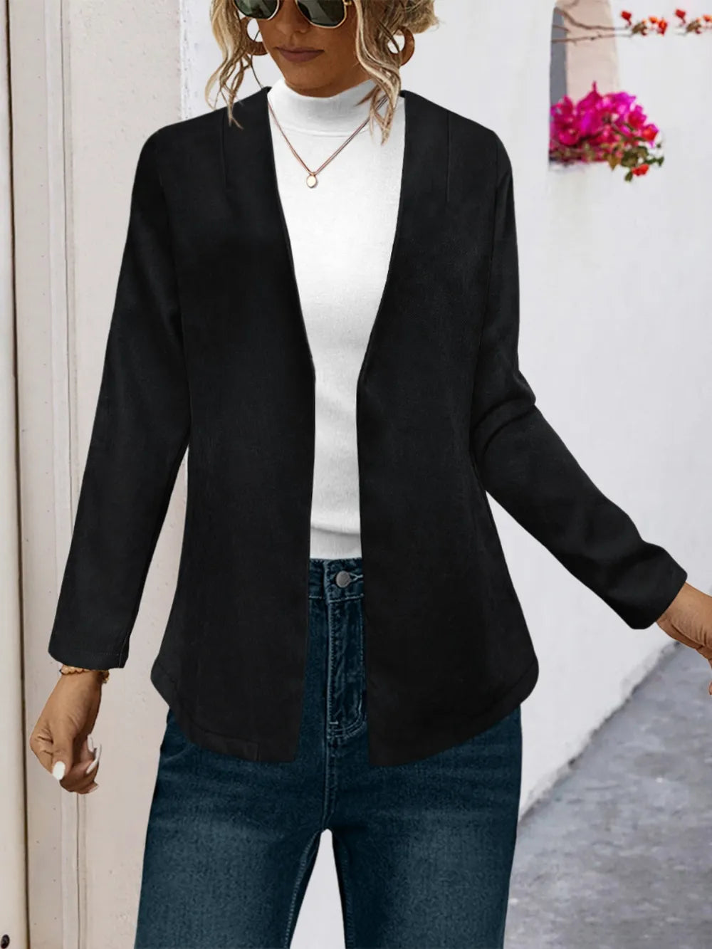Open Front Long Sleeve Cardigan - V.I.P Digital Presence