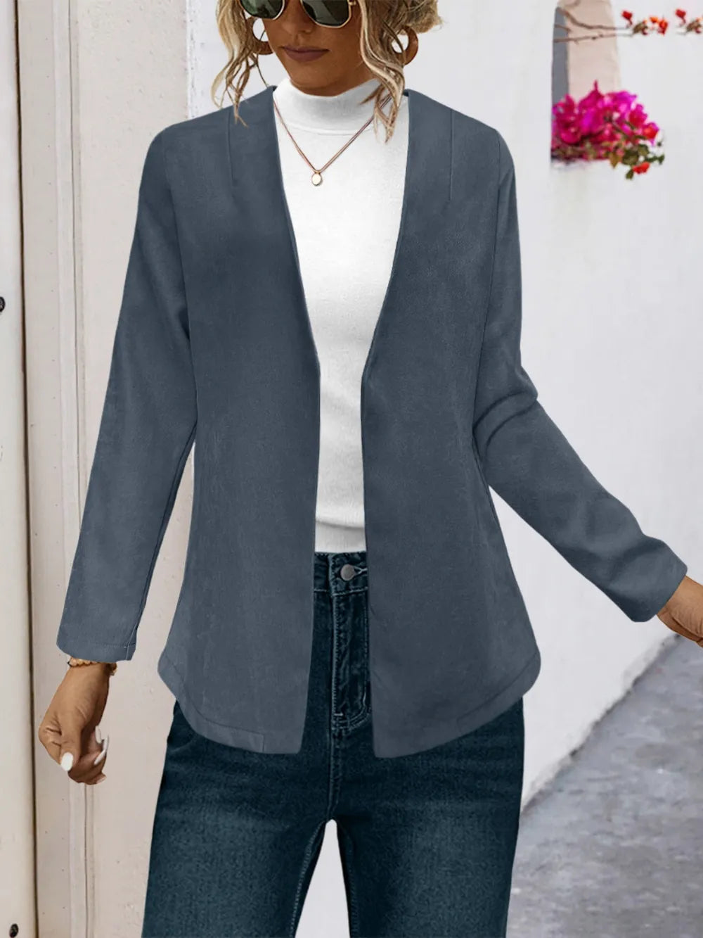 Open Front Long Sleeve Cardigan - V.I.P Digital Presence