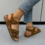 Open Toe Flat Buckle Sandals - V.I.P Digital Presence