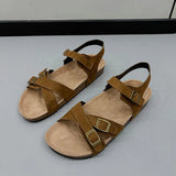Open Toe Flat Buckle Sandals - V.I.P Digital Presence