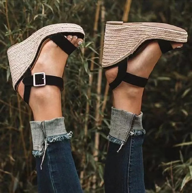 Open Toe High Heel Wedge Sandals - V.I.P Digital Presence