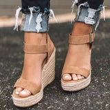 Open Toe High Heel Wedge Sandals - V.I.P Digital Presence