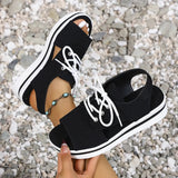 Open-Toe Lace Up Platform Sandals - V.I.P Digital Presence