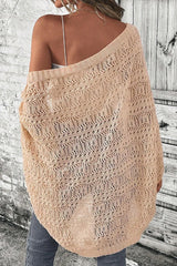 Openwork Open Front Long Sleeve Cardigan - V.I.P Digital Presence