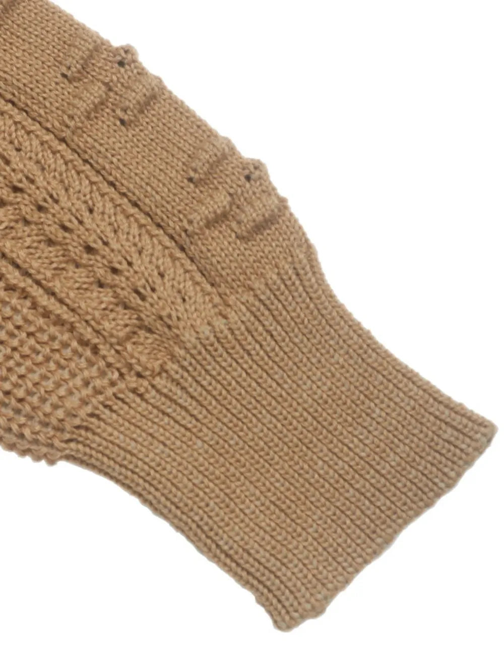 Openwork Round Neck Long Sleeve Sweater - V.I.P Digital Presence