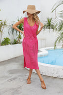 Openwork Slit V-Neck Sleeveless Cover Up - V.I.P Digital Presence