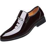 Patent Leather Shoes for Men Business Shoes Casual Point Toe Slip on Loafers for Men Luxury Party Wedding Plus Size Shoes - V.I.P Digital Presence