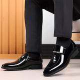 Patent Leather Shoes for Men Business Shoes Casual Point Toe Slip on Loafers for Men Luxury Party Wedding Plus Size Shoes - V.I.P Digital Presence