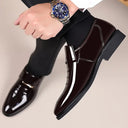 Patent Leather Shoes for Men Business Shoes Casual Point Toe Slip on Loafers for Men Luxury Party Wedding Plus Size Shoes - V.I.P Digital Presence