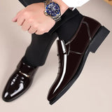 Patent Leather Shoes for Men Business Shoes Casual Point Toe Slip on Loafers for Men Luxury Party Wedding Plus Size Shoes - V.I.P Digital Presence
