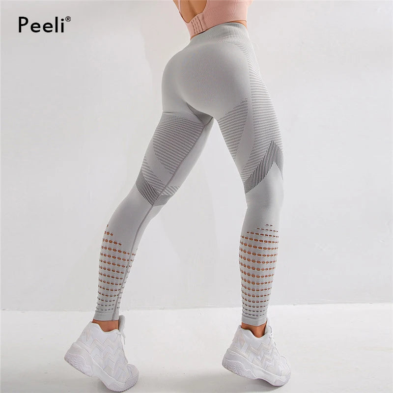 Peeli High Waist Seamless Leggings Yoga Pants Push Up Fitness Tight Workout Tummy Control Gym Leggings Athletic Pants Sportswear - V.I.P Digital Presence