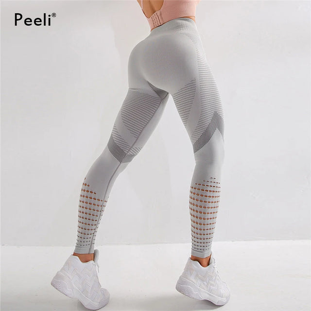 Peeli High Waist Seamless Leggings Yoga Pants Push Up Fitness Tight Workout Tummy Control Gym Leggings Athletic Pants Sportswear - V.I.P Digital Presence
