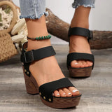 Peep Toe Block Heel Sandals - V.I.P Digital Presence