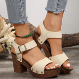 Peep Toe Block Heel Sandals - V.I.P Digital Presence