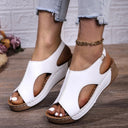 Peep Toe Cutout Wedge Sandals - V.I.P Digital Presence