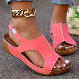 Peep Toe Cutout Wedge Sandals - V.I.P Digital Presence