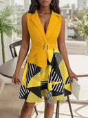 Perfee Collared Neck Sleeveless Mini Dress - V.I.P Digital Presence
