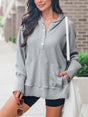 Perfee Half Snap Long Sleeve Hoodie - V.I.P Digital Presence