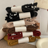 Personalized Korean style fashionable rivet bead pile socks autumn and winter thick warm rabbit wool mid tube socks for children - V.I.P Digital Presence