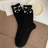 Personalized Korean style fashionable rivet bead pile socks autumn and winter thick warm rabbit wool mid tube socks for children - V.I.P Digital Presence