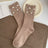 Personalized Korean style fashionable rivet bead pile socks autumn and winter thick warm rabbit wool mid tube socks for children - V.I.P Digital Presence