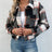 Plaid Button Up Drop Shoulder Cropped Jacket - V.I.P Digital Presence