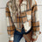 Plaid Button Up Drop Shoulder Cropped Jacket - V.I.P Digital Presence