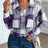 Plaid Button Up Drop Shoulder Cropped Jacket - V.I.P Digital Presence