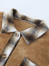Plaid Contrast Dropped Shoulder Coat - V.I.P Digital Presence