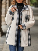 Plaid Contrast Dropped Shoulder Coat - V.I.P Digital Presence