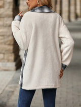 Plaid Contrast Dropped Shoulder Coat - V.I.P Digital Presence