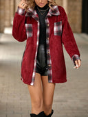 Plaid Contrast Dropped Shoulder Coat - V.I.P Digital Presence
