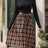 Plaid Mock Neck Long Sleeve Dress - V.I.P Digital Presence