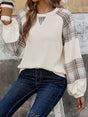 Plaid Round Neck Long Sleeve Sweatshirt - V.I.P Digital Presence