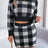Plaid Round Neck Top and Skirt Sweater Set - V.I.P Digital Presence