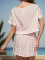 Plaid Short Sleeve Top and Shorts Set - V.I.P Digital Presence